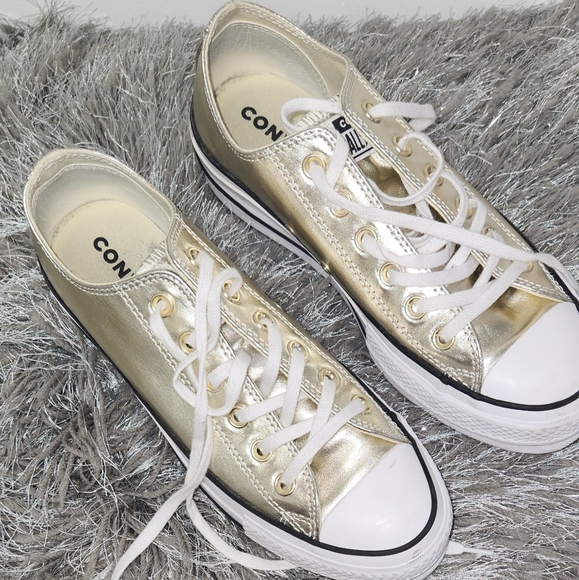 Converse | Shoes | Converse Platform Gold | Poshmark